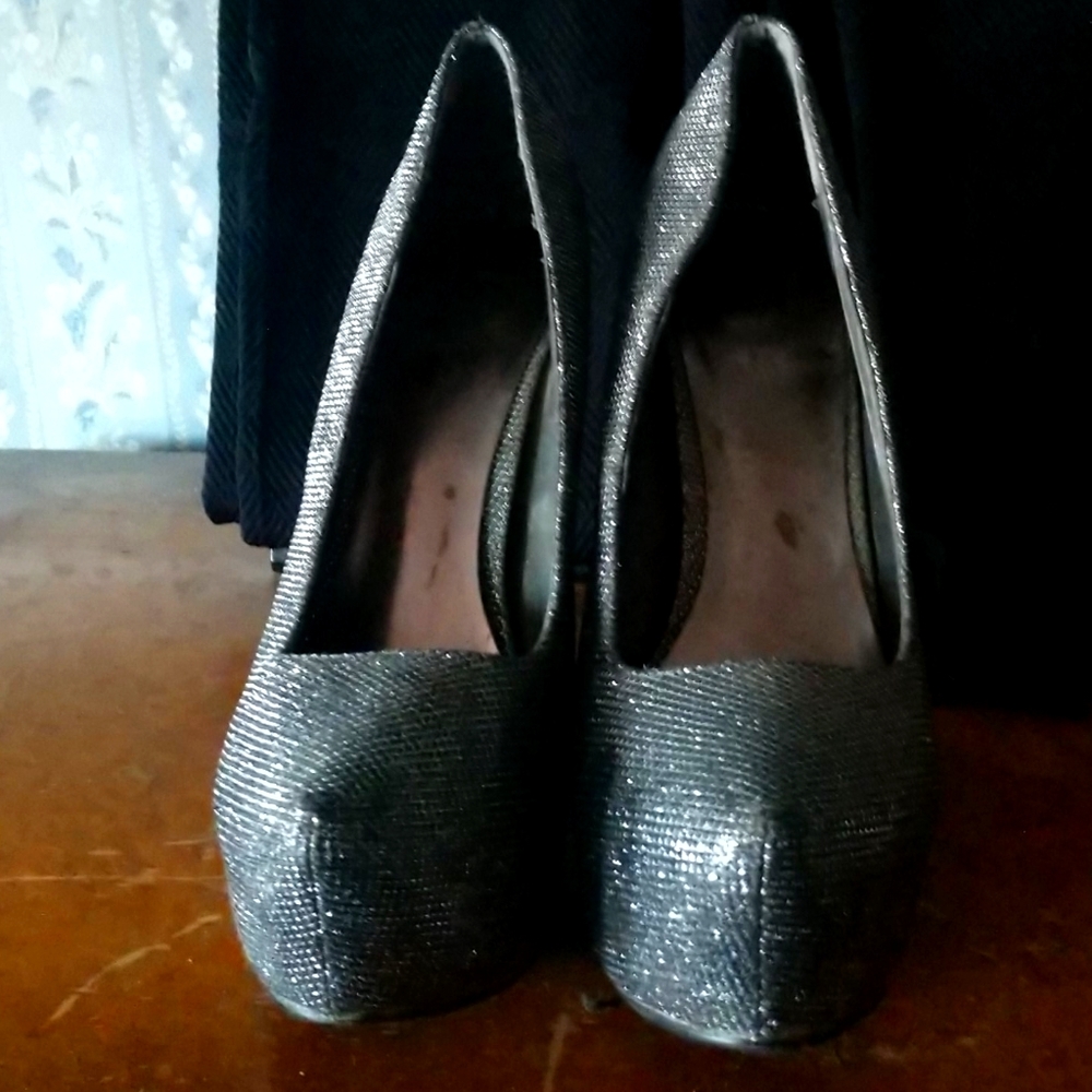 Silver high heels